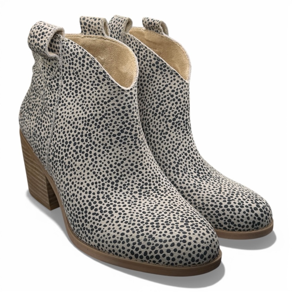 TOMS Constance Mini Cheetah Suede Ankle Boots Size 7 NEW